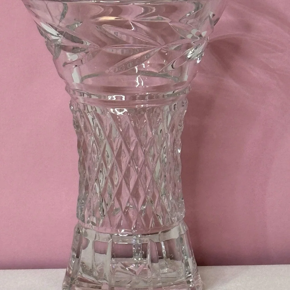Galway Irish Lead Clear Crystal Glass Flower Vase 6.25 in Tall